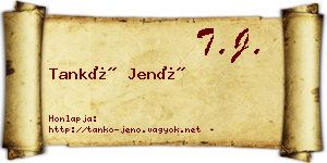 Tankó Jenő névjegykártya